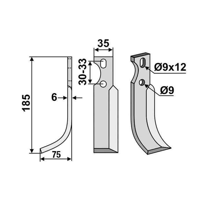 Couteaux de fraise pour Goldoni type 22