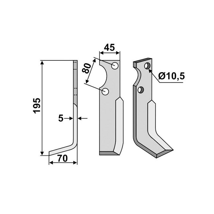 Couteaux de fraise pour Goldoni type 21 , 610 et 611
