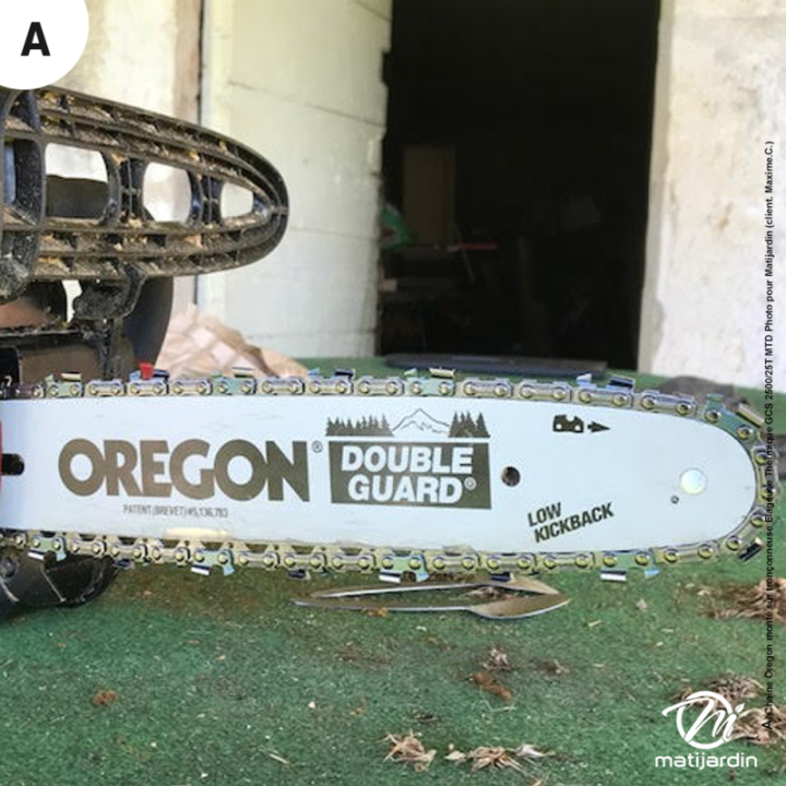 Chaîne Oregon pour tronçonneuse 3/8" 1,3 mm. 45 maillons. Gouge profil demi carré