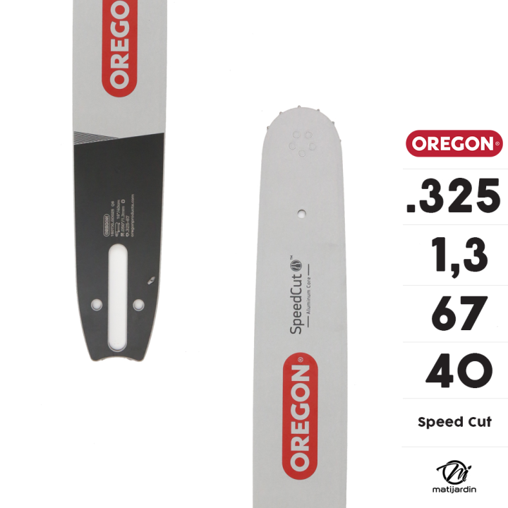 Guide tronçonneuse Oregon 40 cm. 3/8" 1,3 mm 67 maillons 160MPGD025 Micro Lite