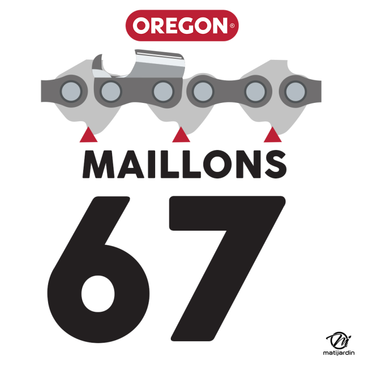 Guide tronçonneuse Oregon 40 cm. 3/8" 1,3 mm 67 maillons 160MPGD025 Micro Lite