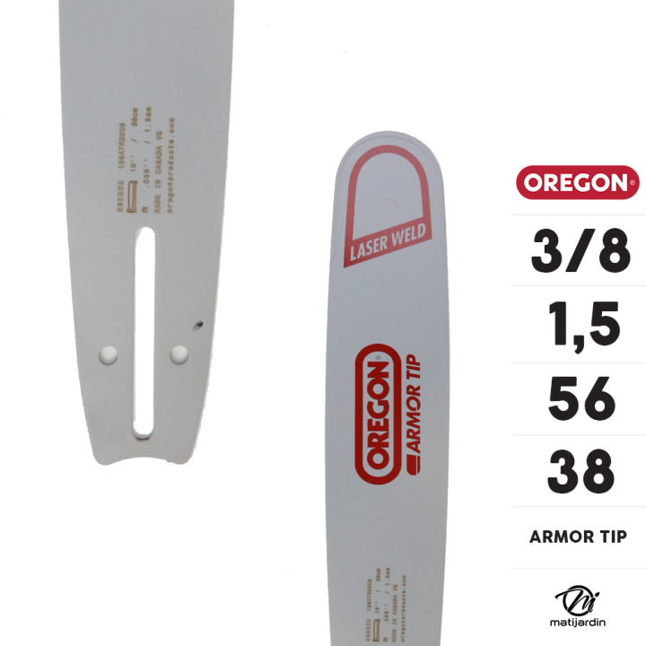 Guide tronçonneuse Oregon 38 cm. 3/8" 1,5 mm 56 maillons 158ATMD009 Hard Nose