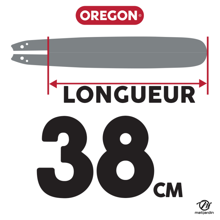 Guide tronçonneuse Oregon 38 cm. 3/8" 1,5 mm 56 maillons 158SFHD009 Pro Am
