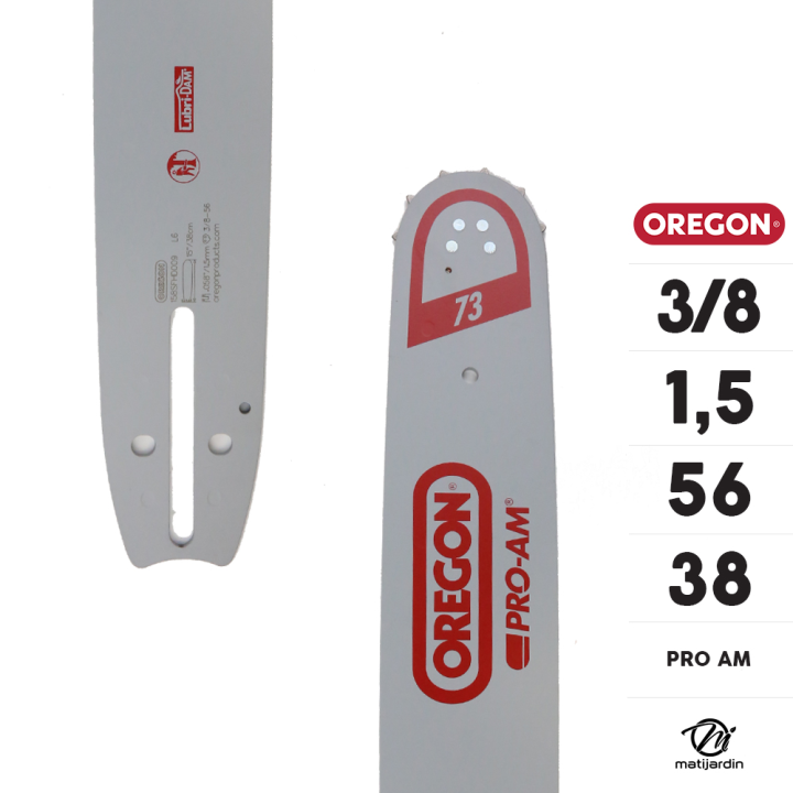 Guide tronçonneuse Oregon 38 cm. 3/8" 1,5 mm 56 maillons 158SFHD009 Pro Am