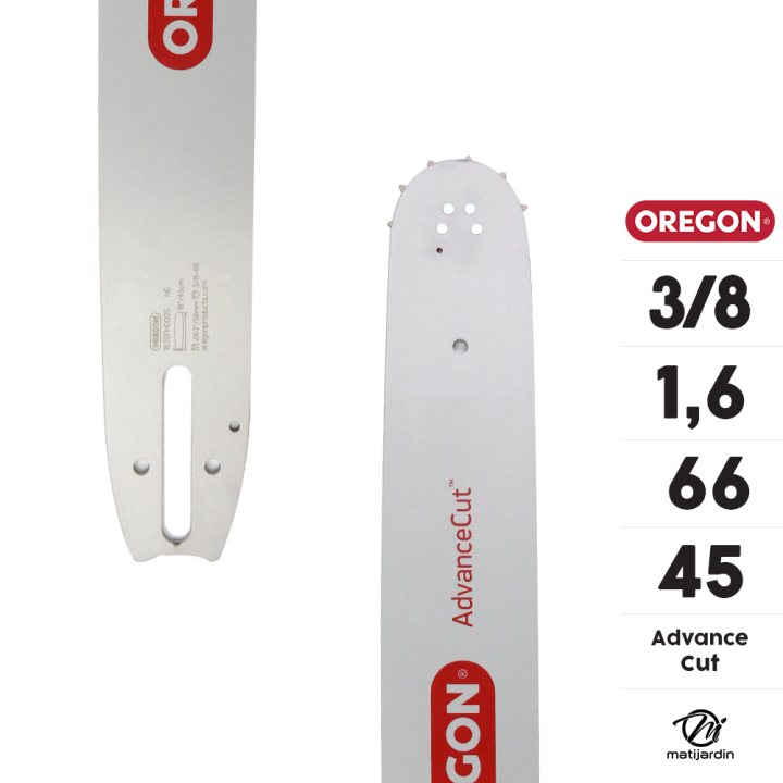 Guide tronçonneuse Oregon 45 cm. 3/8" 1,6 mm 66 maillons 183SFHD025 Pro Am