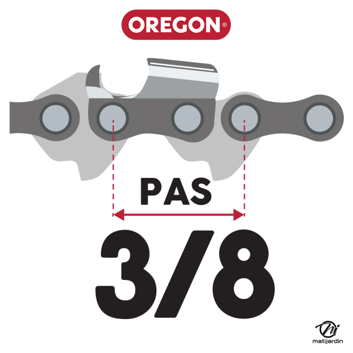 Guide tronçonneuse Oregon 45 cm. 3/8" 1,6 mm 66 maillons 183SFHD025 Pro Am