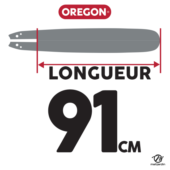 Guide tronçonneuse Oregon 90 cm. 3/8" 1,5 mm 115 maillons 363RNDD009 Power Match