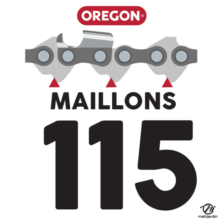 Guide tronçonneuse Oregon 90 cm. 3/8" 1,5 mm 115 maillons 363RNDD009 Power Match