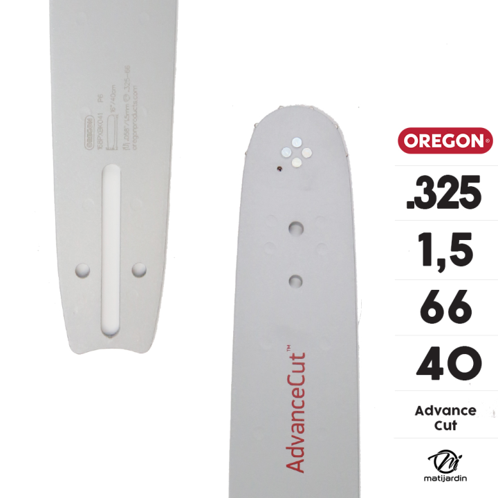 Guide tronçonneuse Oregon 40 cm. .325" 1,5 mm 66 maillons 168PXBK041 Pro Am