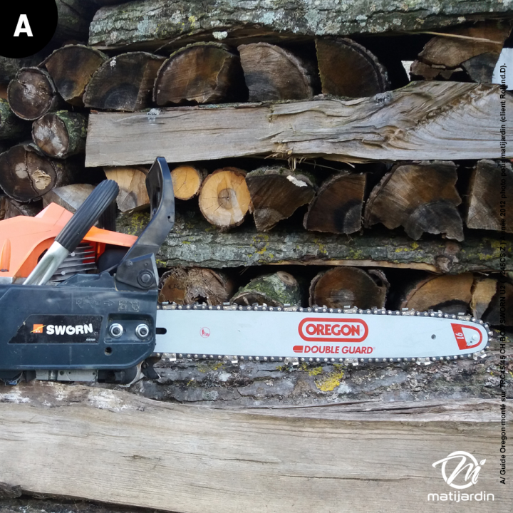 Guide tronçonneuse Oregon 45 cm. 3/8" 1,3 mm 60 maillons 180SDEA095 DB Guard