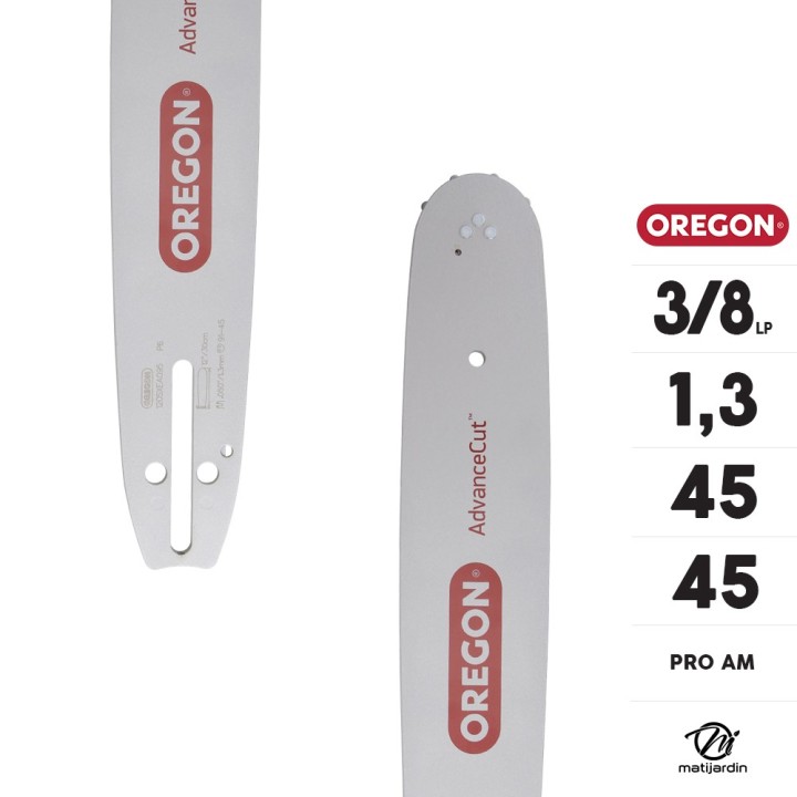 Guide tronçonneuse Oregon 30 cm. 3/8"LP 1,3 mm 45 maillons 120SXEA095 Pro Am