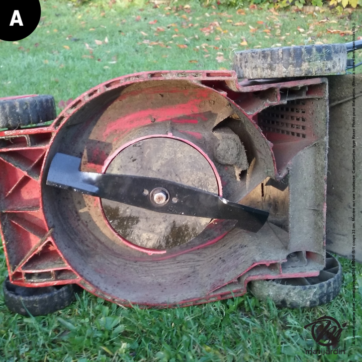 Lame tondeuse pour Castelgarden K350. N° 81004115/1. Coupe 33 cm