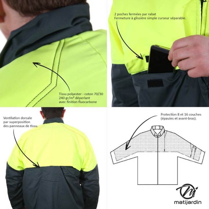 Veste  protection tronçonneuse taille XL Francital