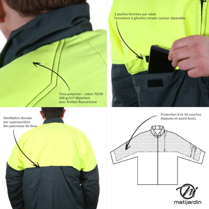 Veste  protection tronçonneuse taille XXXL Francital