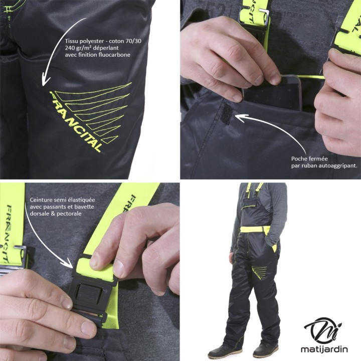Salopette protection tronçonneuse taille L Francital