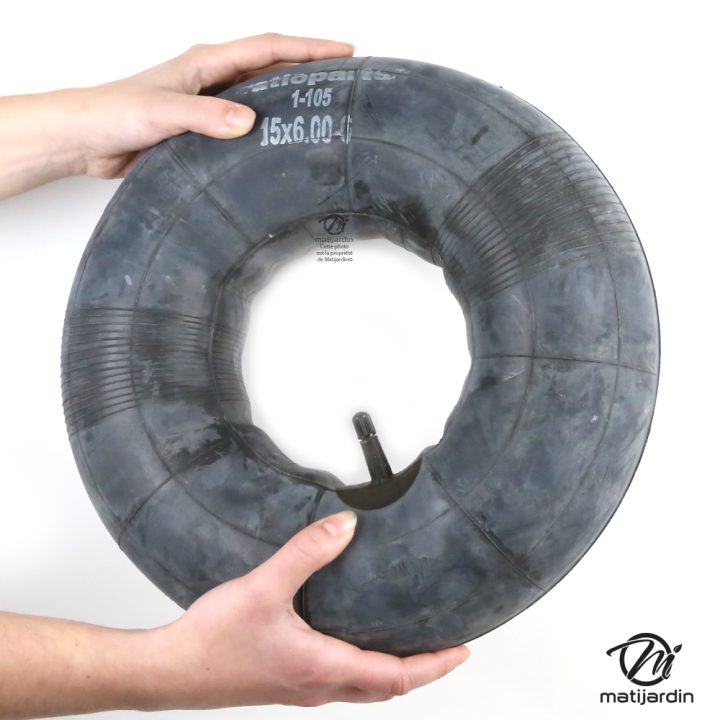 Chambre à air spéciale motoculture. 15 x 600 x 6. Valve droite. Par 2
