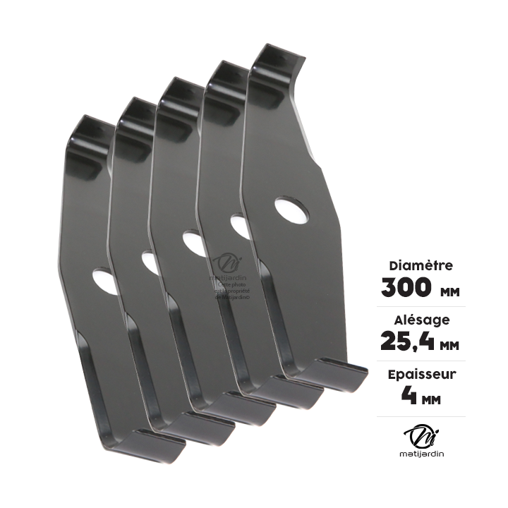 Lame débroussailleuse spéciale ronce. Ø 300 mm. Alésage 25,4 mm. Epaisseur 4 mm. Par 2