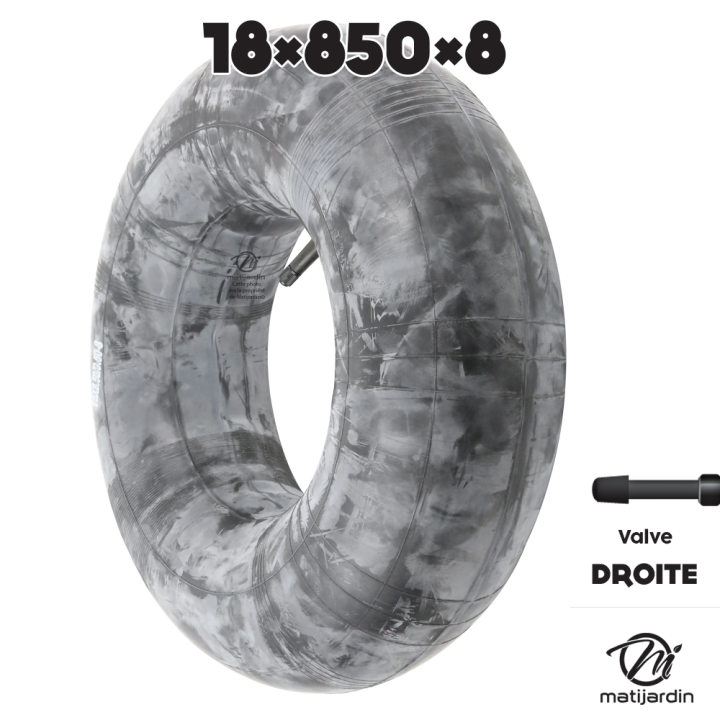 Chambre à air spéciale motoculture. 18 x 850 x 8. Valve droite