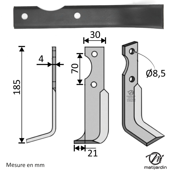 Outils, couteaux de fraise pour Agria N° 1250-254, 25498, 1250-257 97, 25497