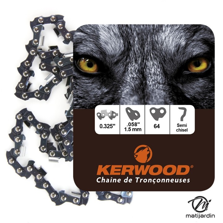 Chaine pour ECHO CS-3700ES 0,325 1,5 mm 64 maillons. Kerwood