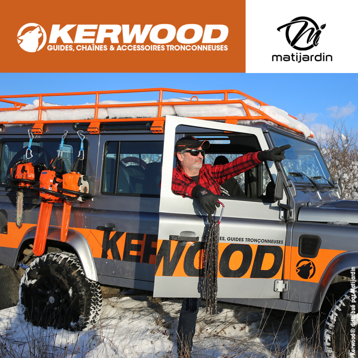 Chaîne Kerwood pour tronçonneuse .325" 1,3 mm. 64 maillons. Gouge demi carrée