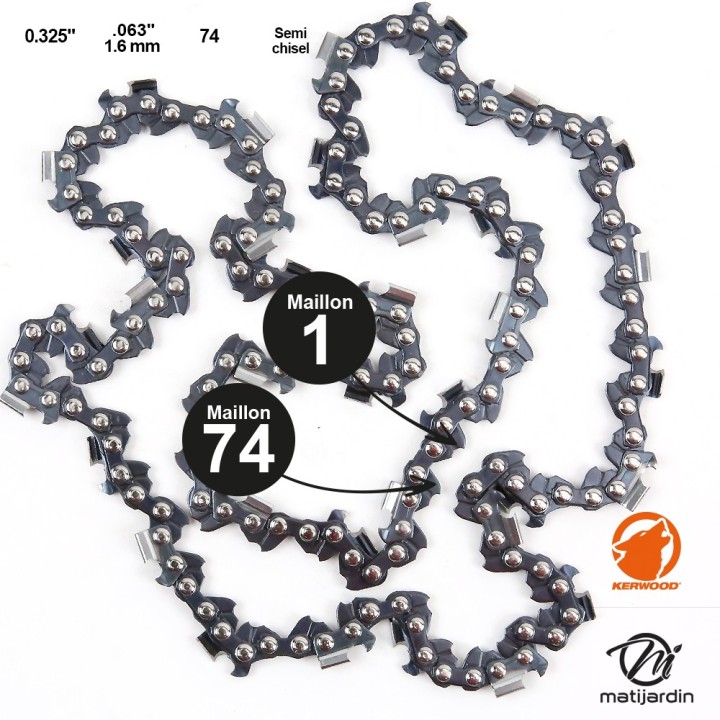 Chaine Kerwood pour STIHL MS36E 0,325 1,6 mm 74 maillons