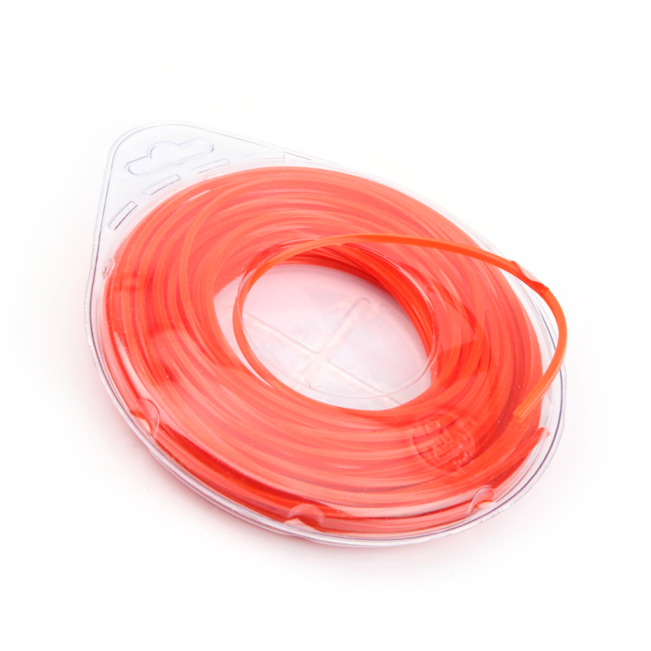 Fil débroussailleuse nylon 3 mm x 12 m. Carré. Orange. Blister