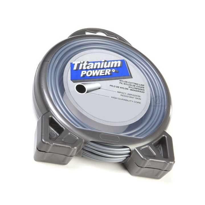 Fil débroussailleuse Titanium 3,5 mm x 9 m. Rond. Bi-matière. Blister