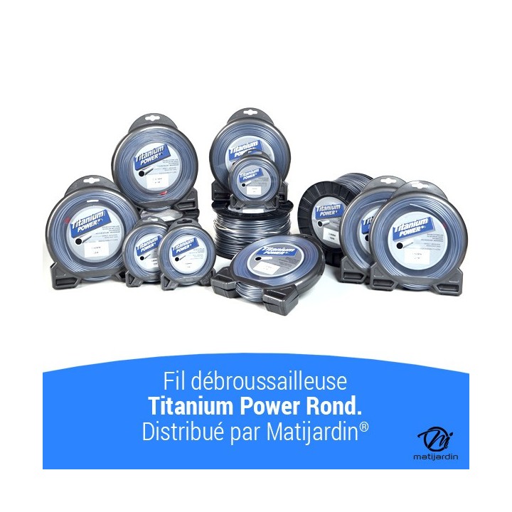 Fil débroussailleuse Titanium 3,5 mm x 41 m. Rond. Bi-matière. Blister