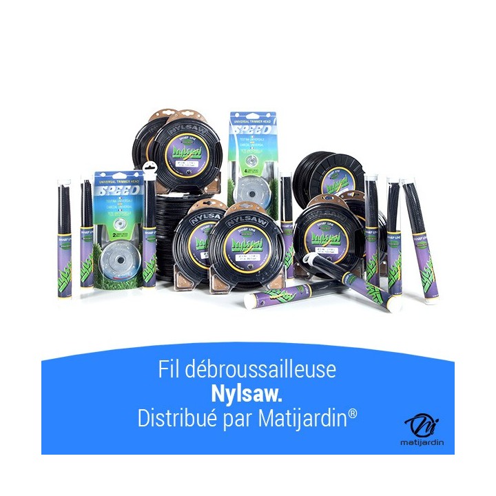 Fil débroussailleuse nylon Nylsaw 3,5 mm x 97 m. Cranté. Bobine