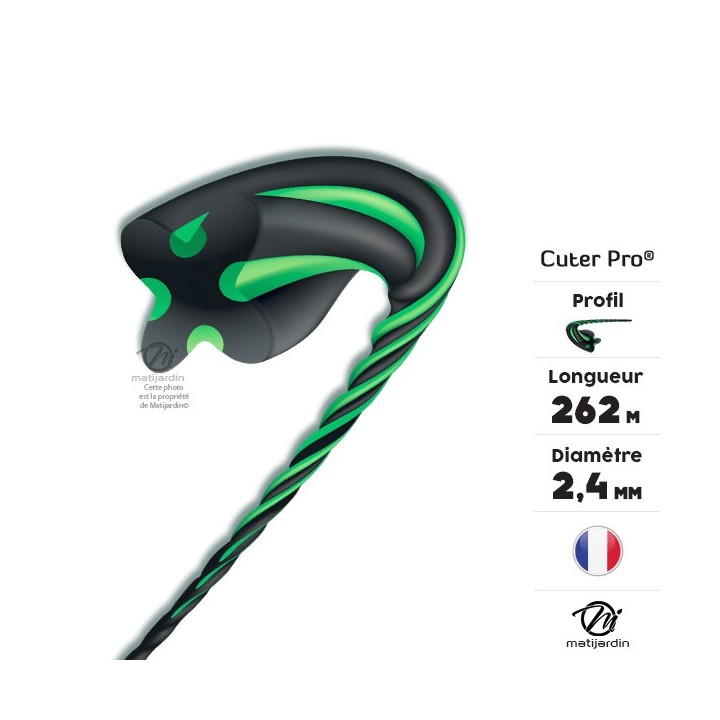 Fil débroussailleuse nylon Cuter'Pro 2,4 mm x 262 m. Hélicoïdal. Bobine