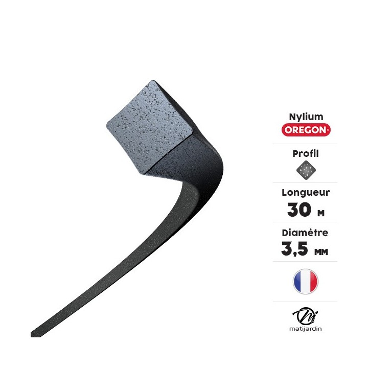 Fil débroussailleuse nylon Oregon Nylium 3,5 mm x 30 m. Carré. Blister