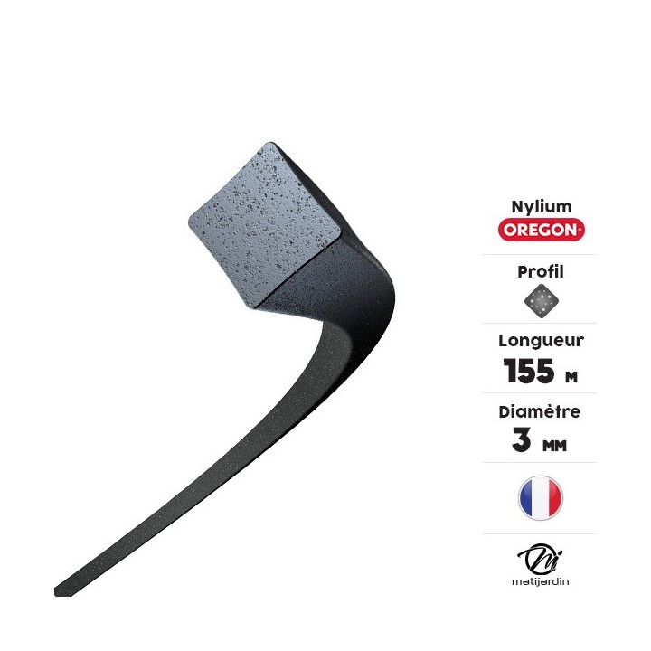 Fil débroussailleuse nylon Oregon Nylium 3 mm x 155 m. Carré. Bobine