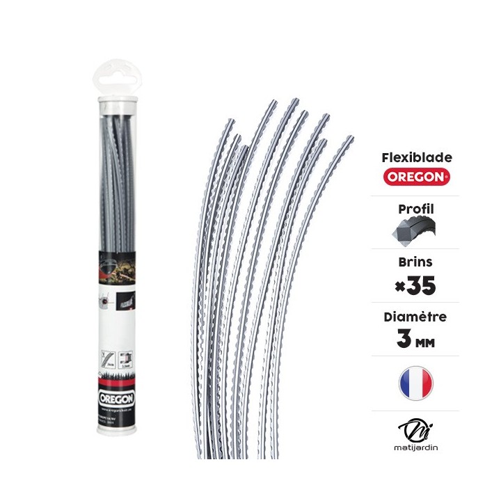 Fil débroussailleuse Oregon FlexiBlade 35 brins de 3 mm. Carré. Cranté.