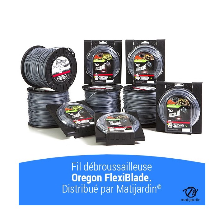 Fil débroussailleuse Oregon FlexiBlade 2,5 mm x 53 m. Carré. Cranté. Blister