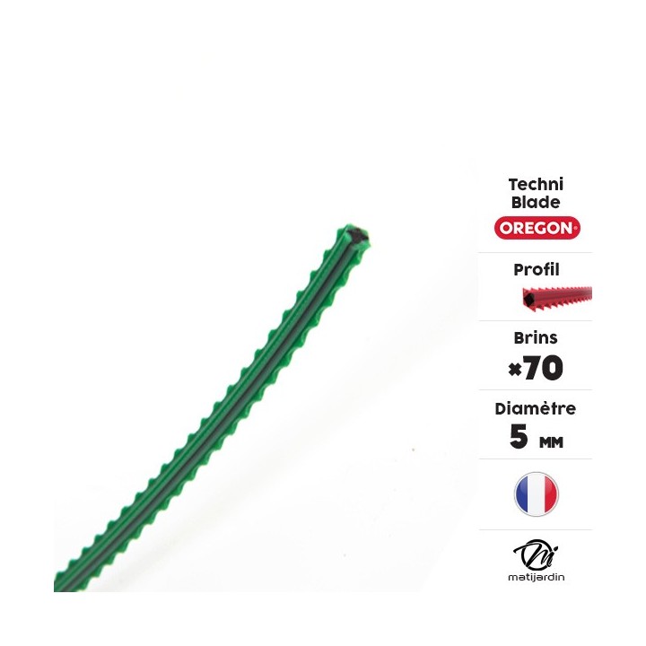 Fil débroussailleuse Oregon Techni-Blade 70 brins de 5 mm