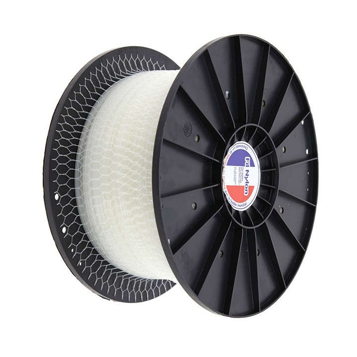 Fil débroussailleuse nylon 3 mm x 620 m. Rond. Blanc. Bobine
