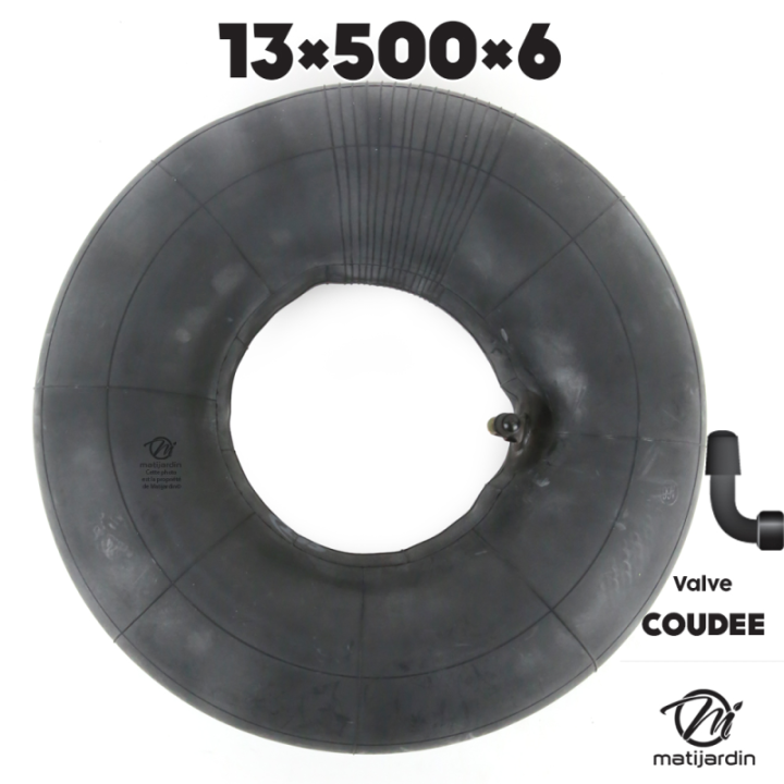 Chambre à air spéciale motoculture.13 x 500 x 6. Valve coudée