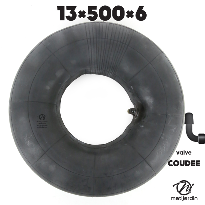 Chambre à air spéciale motoculture.13 x 500 x 6. Valve coudée. Par 2