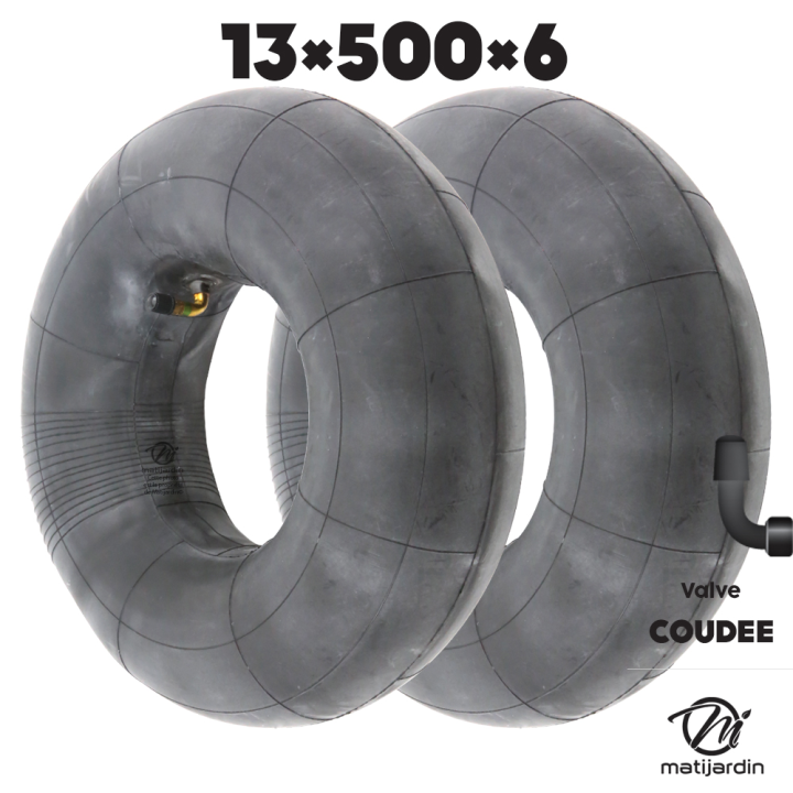 Chambre à air spéciale motoculture.13 x 500 x 6. Valve coudée. Par 2