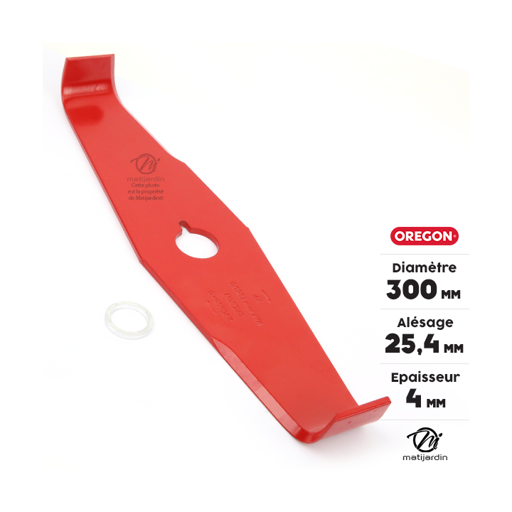 Lame débroussailleuse droite Oregon. Ø 300 mm. Alésage 25,4 mm. Epaisseur 4 mm