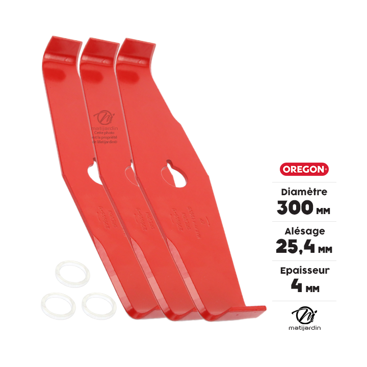 Lame débroussailleuse droite Oregon. Ø 300 mm. Alésage 25,4 mm. Epaisseur 4 mm