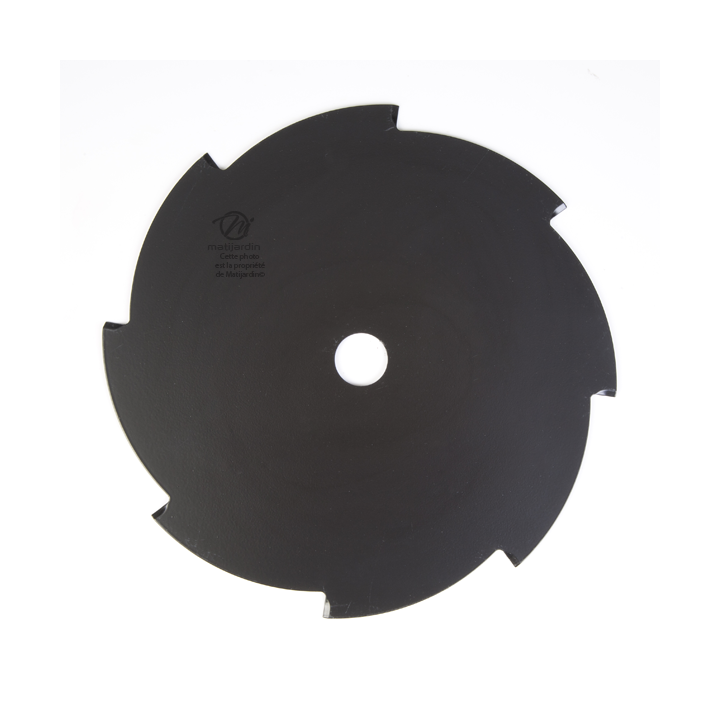 Lame disque 8 dents débroussailleuse. Ø 255 mm. Alésage 25,4 mm. Epaisseur 1,5 mm
