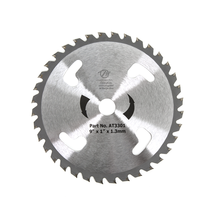 Lame disque carbure tungstène 36 dents débroussailleuse. Ø 230 mm. Alésage 25,4 mm. 4 aérations