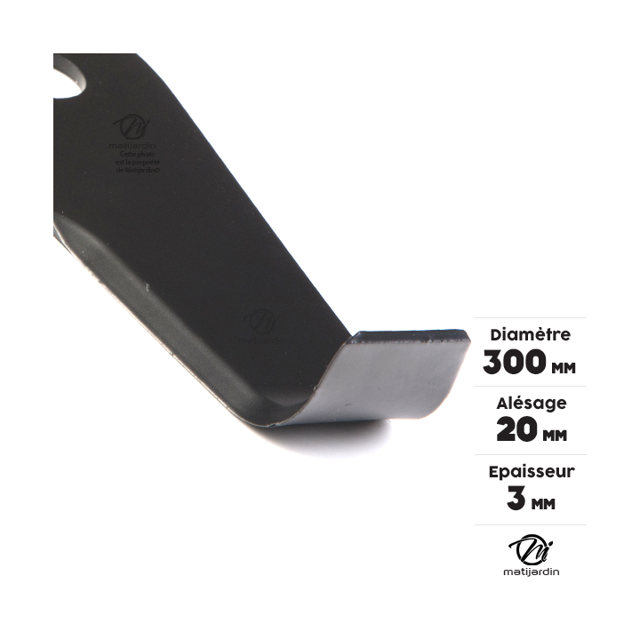 Lame débroussailleuse spéciale ronce. Ø 300 mm. Alésage 20 mm. Epaisseur 3 mm