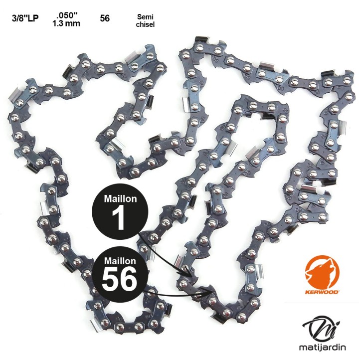 Chaine Kerwood pour PARTNER 1614 3/8"LP 1,3 mm 56 maillons