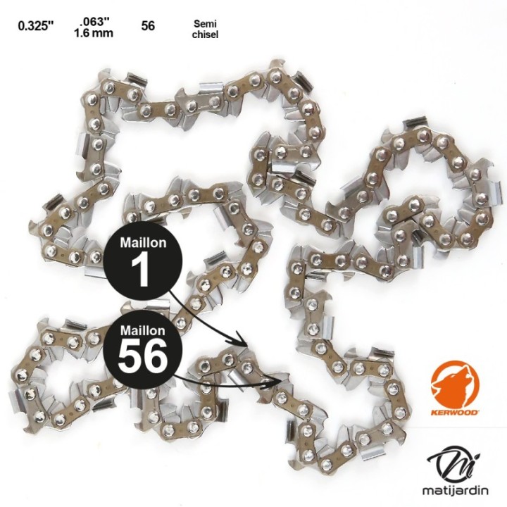 Chaine Kerwood pour STIHL MS240 0,325 1,6 mm 56 maillons