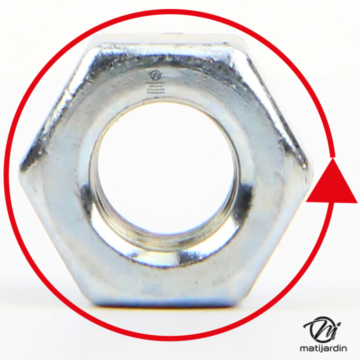 Ecrou de débroussailleuse 10 x 1,25 Gauche