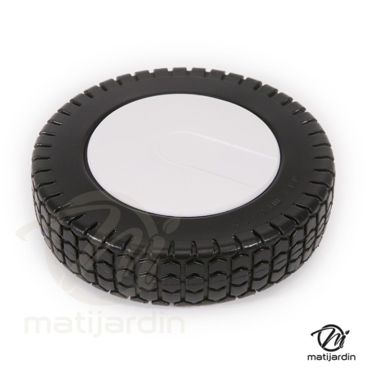 Roue de tondeuse universelle. Ø 180 mm. Livrée avec jeu de bagues