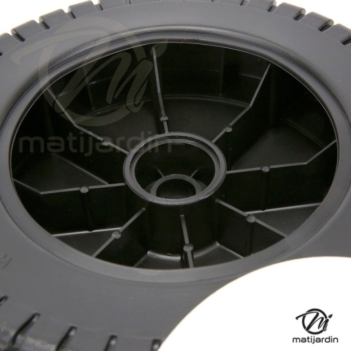 Roue de tondeuse universelle. Ø 180 mm. Livrée avec jeu de bagues